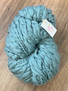 Knit Collage Natural Fiber Chunky Wool Yarn Teal Metalic Thread India